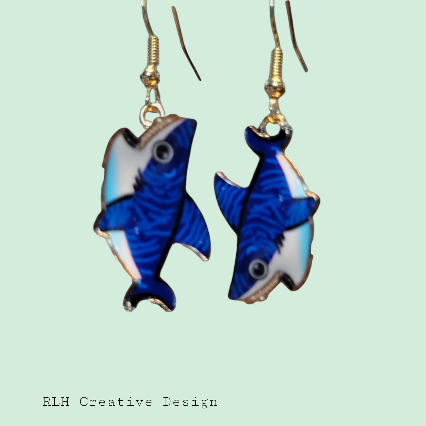 Shark Bait Mismatched Dangle Earrings by RLH Creative Design