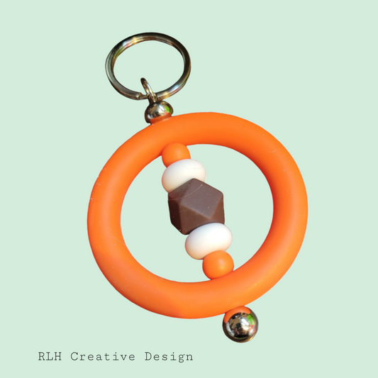 Dawg Pound Circle Silicone Beaded Keychain by RLH Creative Design