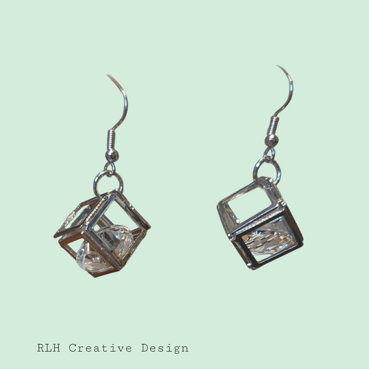 Cube Bling Dangle Earrings by RLH Creative Design