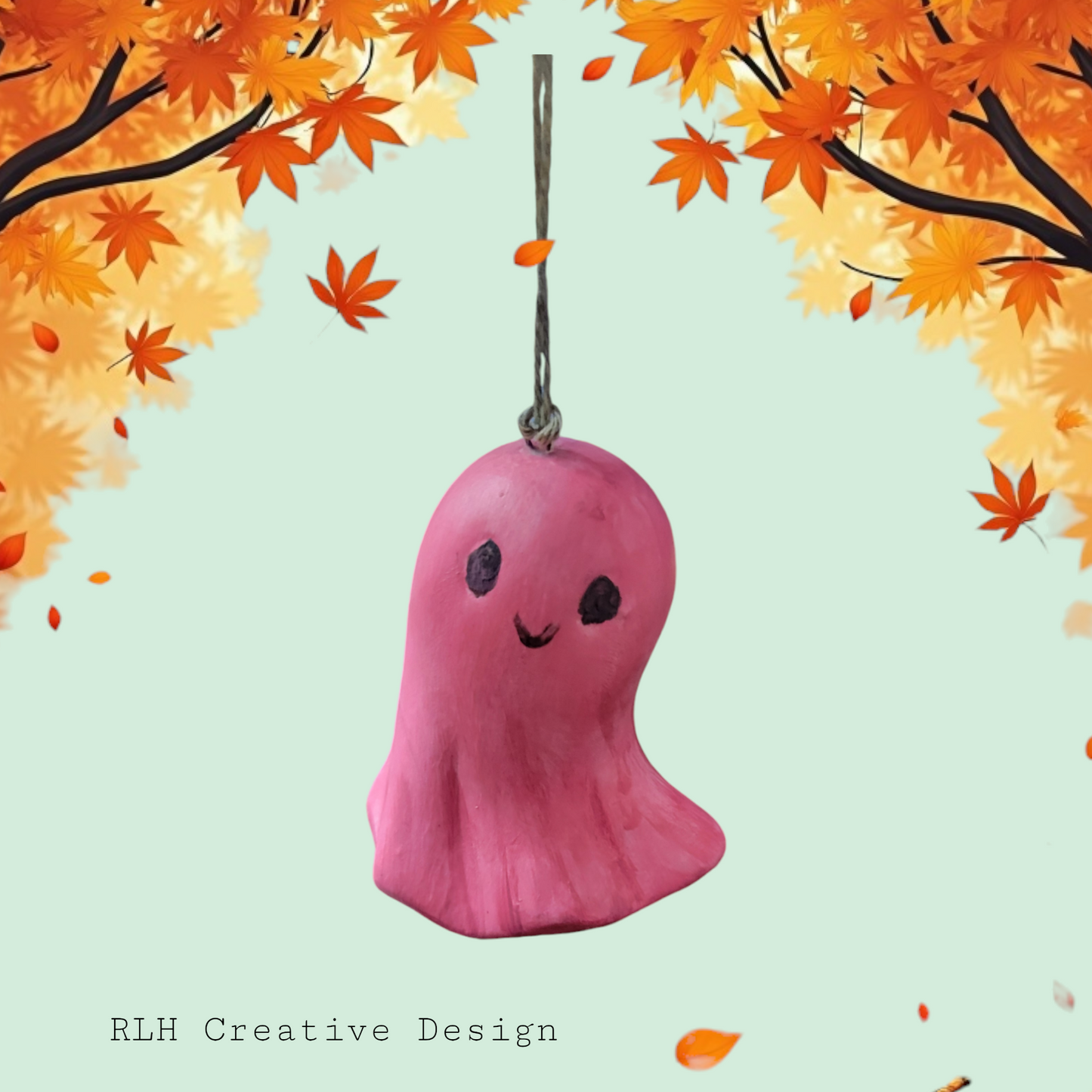 Hand Painted Ceramic Ghost Ornaments by RLH Creative Design