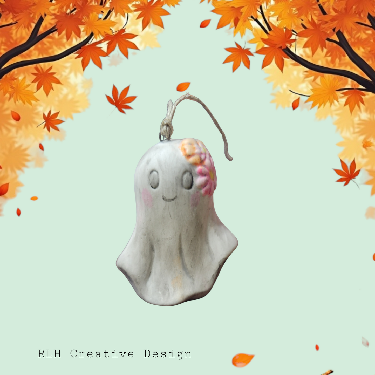 Hand Painted Ceramic Ghost Ornaments by RLH Creative Design