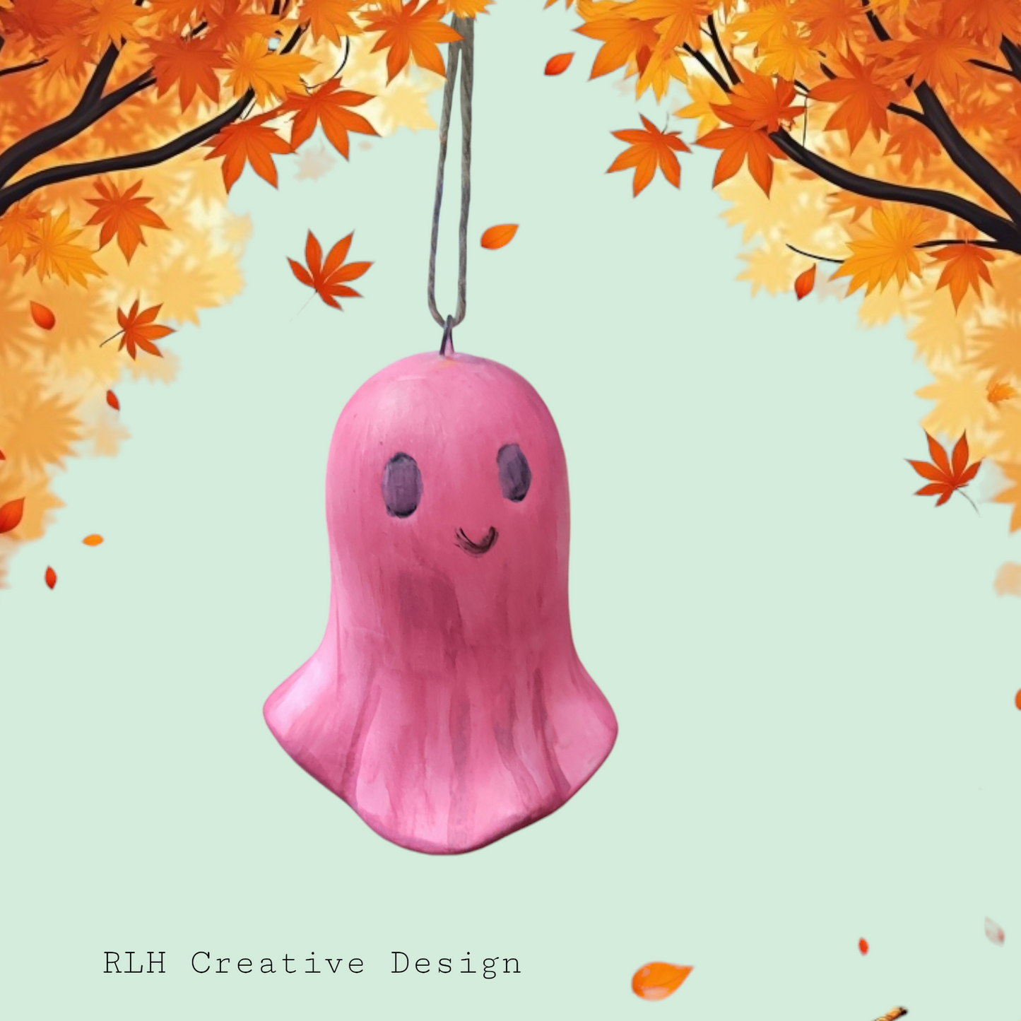 Hand Painted Ceramic Ghost Ornaments by RLH Creative Design