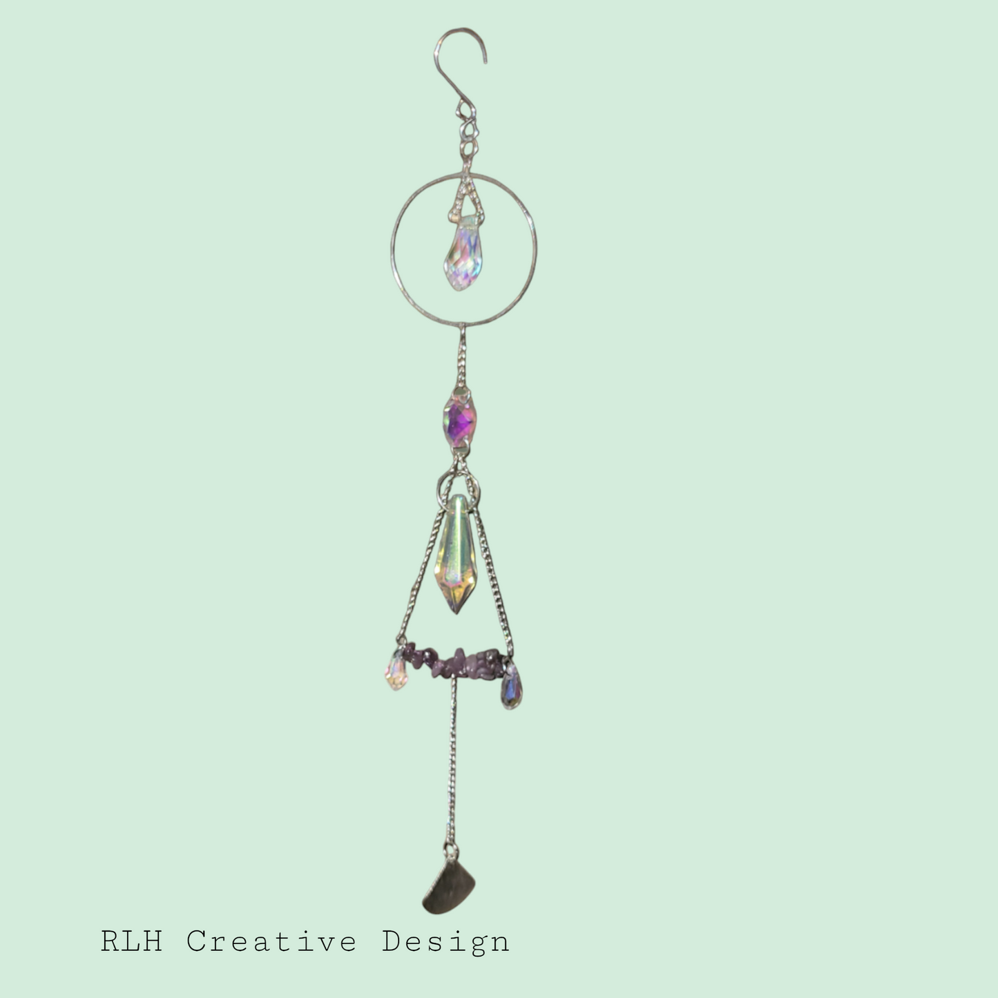 Suncatcher with Purple Stones and Triangular Accent by RLH Creative Design