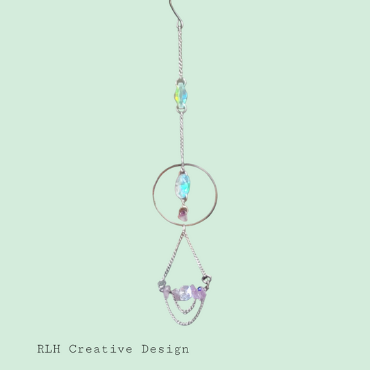 Suncatcher with Purple Stones and Circular Accent by RLH Creative Design