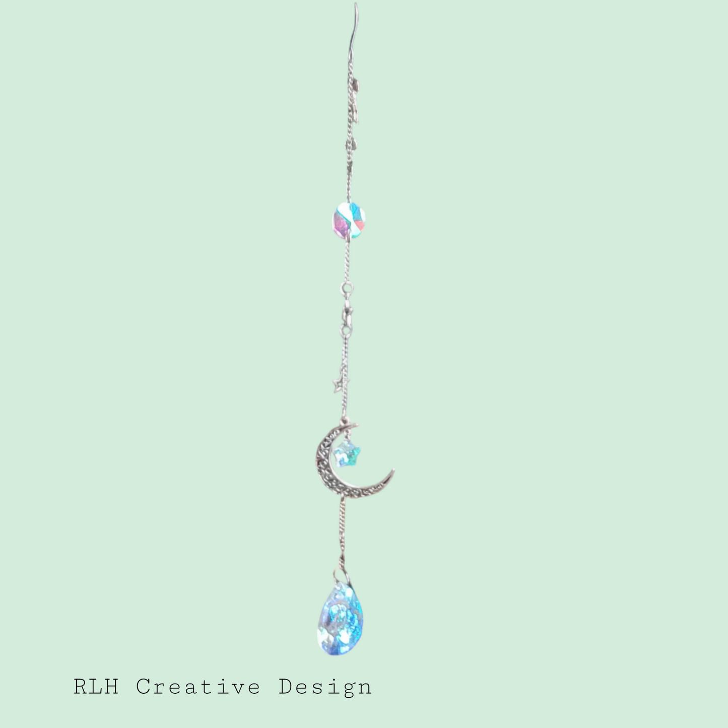 Half Moon with Stars Suncatcher by RLH Creative Design