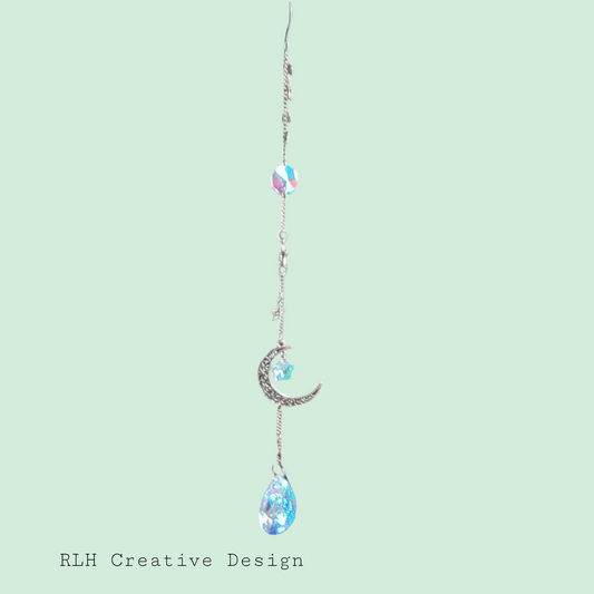 Half Moon with Stars Suncatcher by RLH Creative Design