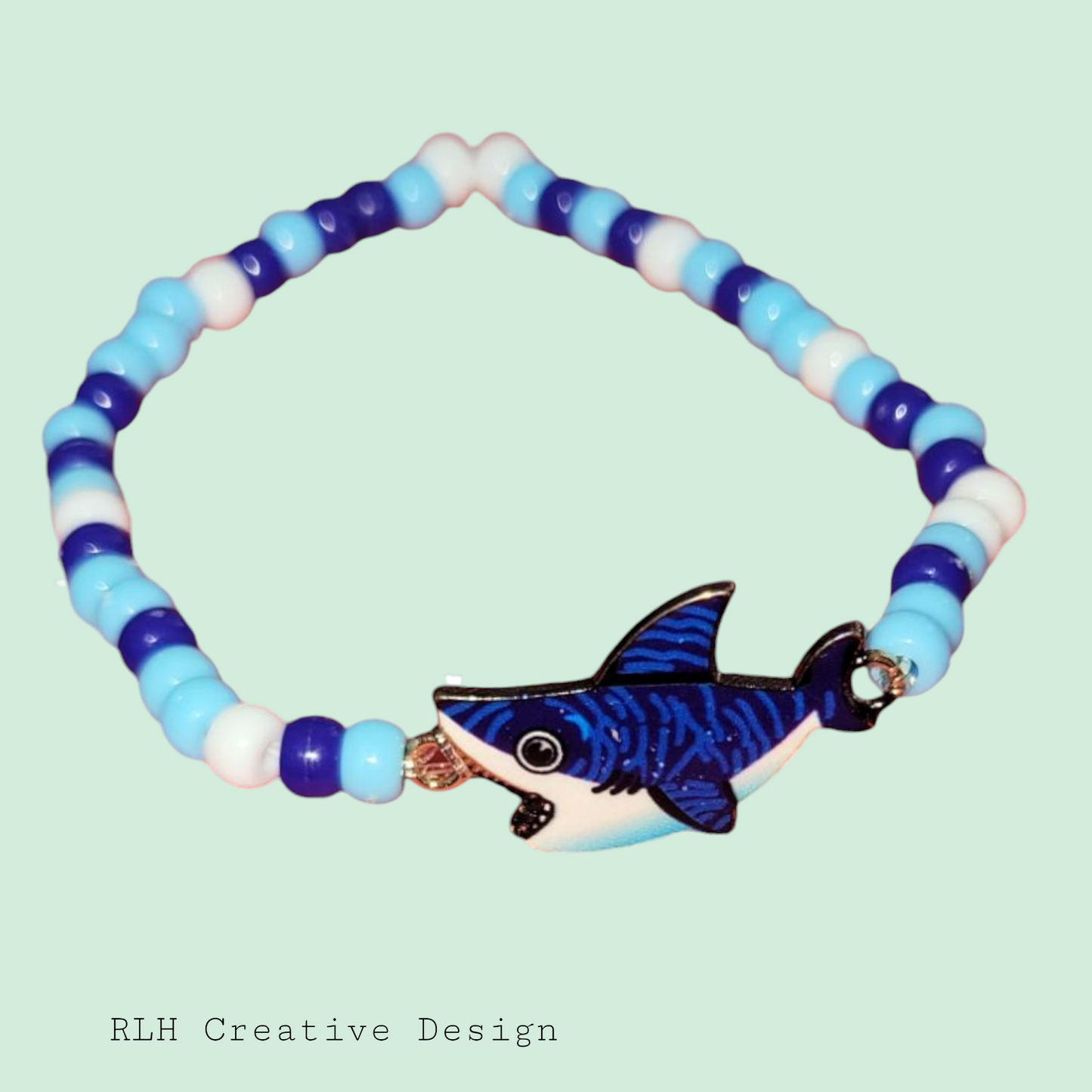 Shark Hand Beaded Stretch Bracelet by RLH Creative Design