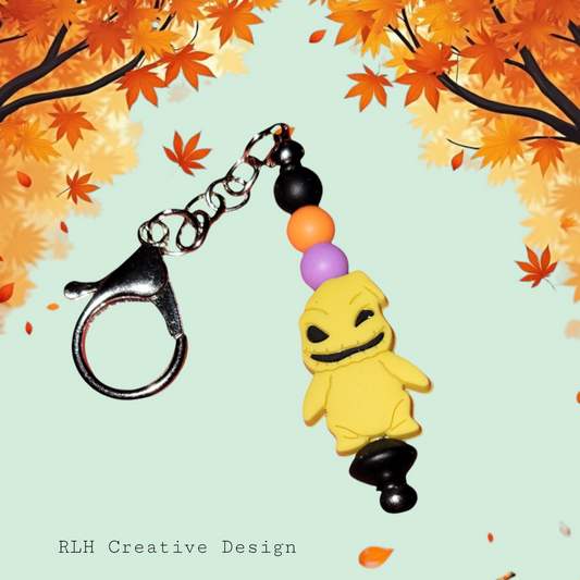 Halloween Oogie Boogie Silicone Beaded Keychain Set with Small Loop by RLH Creative Design