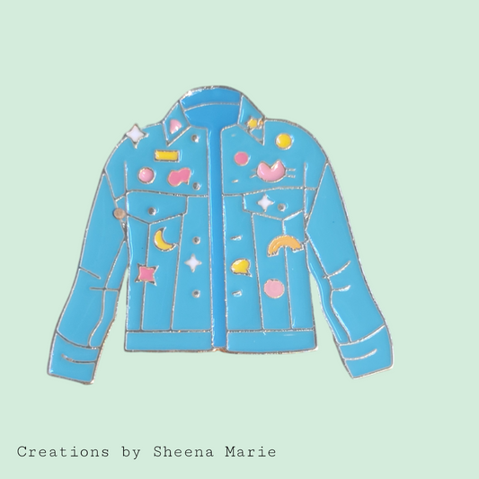 Jean Jacket with Flair Enamel Pin