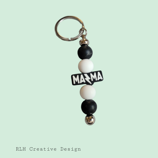 Mama Silicone Beaded Keychain by RLH Creative Design