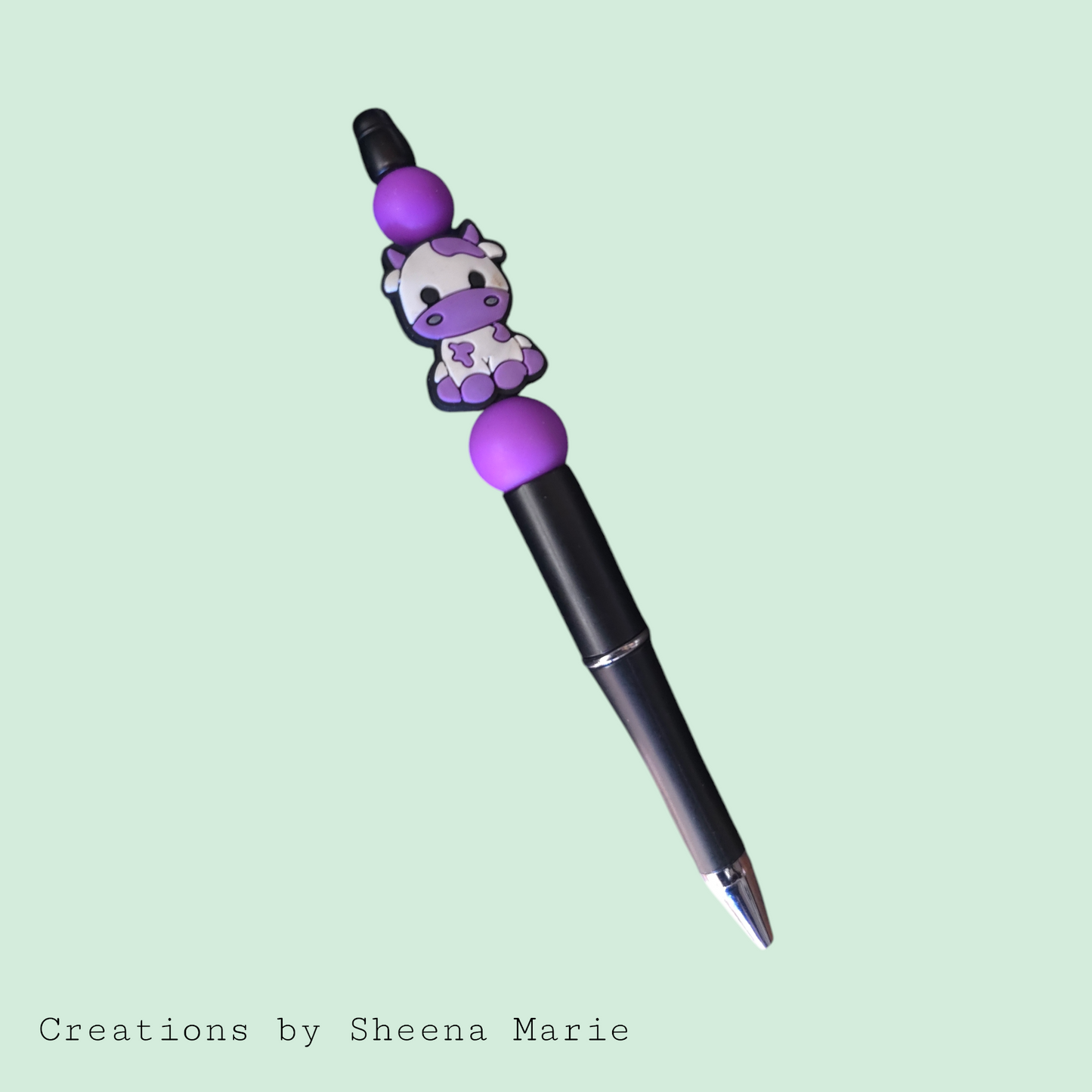 Cute Cow Beaded Pen