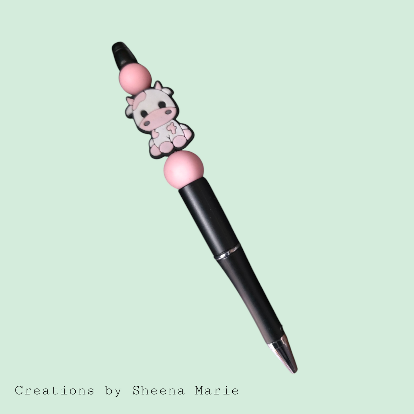 Cute Cow Beaded Pen