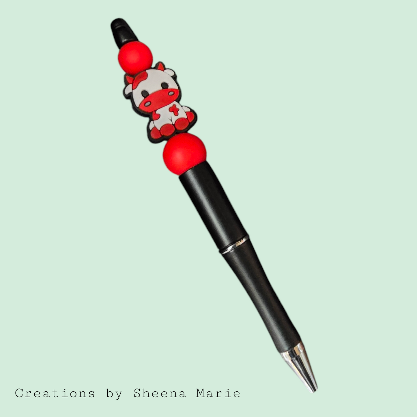 Cute Cow Beaded Pen