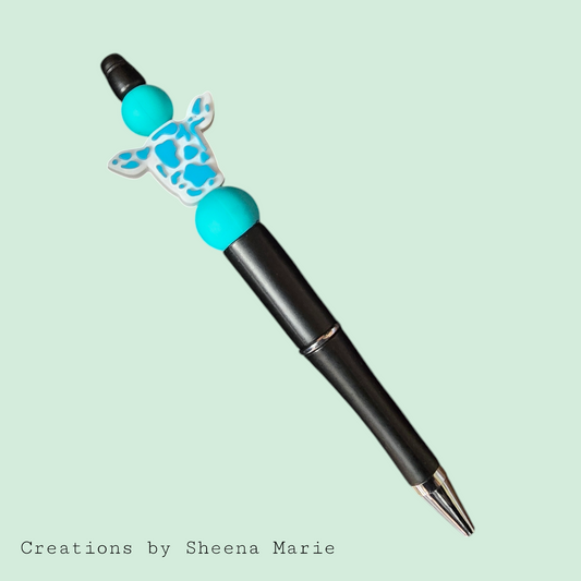 Cow Print Beaded Pen