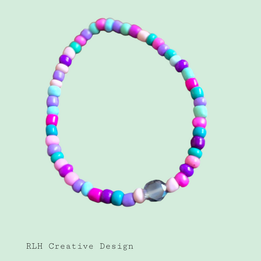 Pink, Purple, & Blue with Accent Bead by  RLH Creative Design