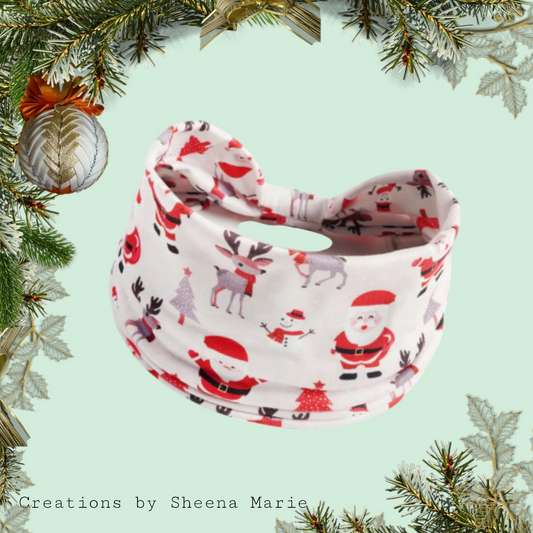 Pink Santa Christmas Stretch Headband