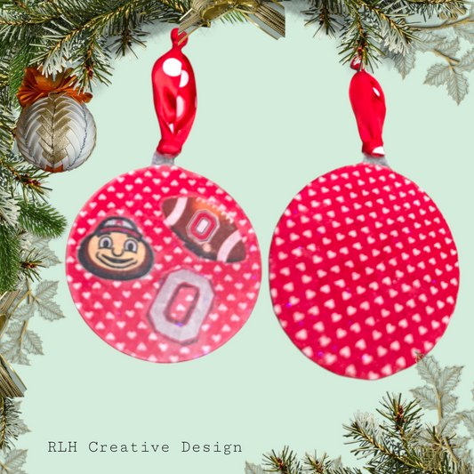 Double Sided Buckeyes Christmas Ornament by RLH Creative Design