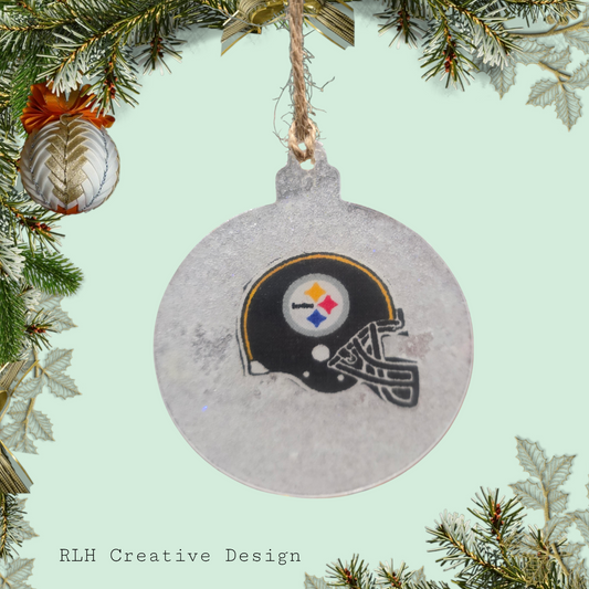 Sparkle Steelers Christmas Ornament by RLH Creative Design