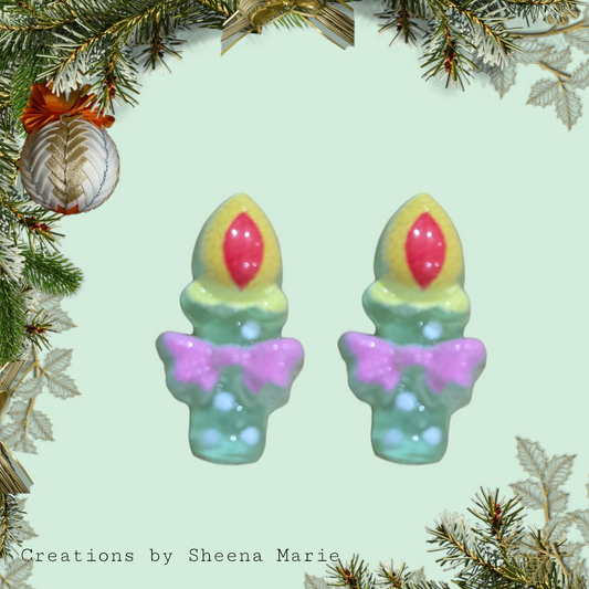 Christmas Candle Stud Earrings