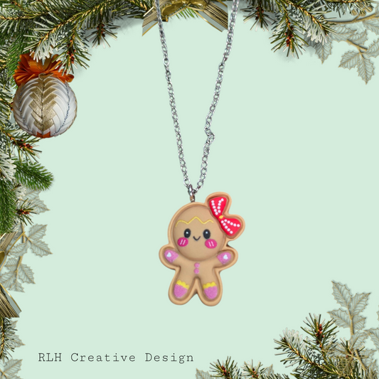 Cute Gingerbread Necklace by RLH Creative Design