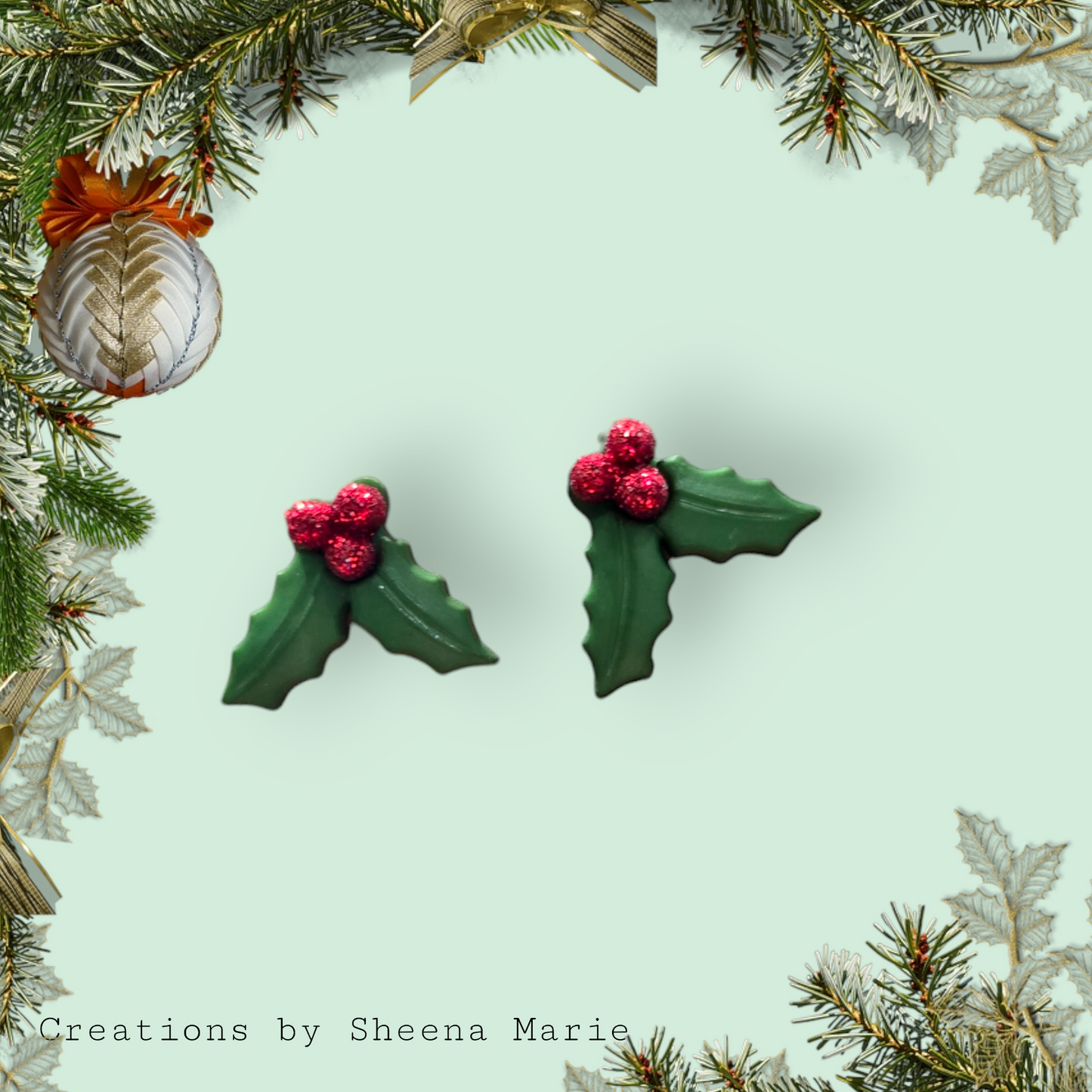 Holly Leaf Stud Earrings