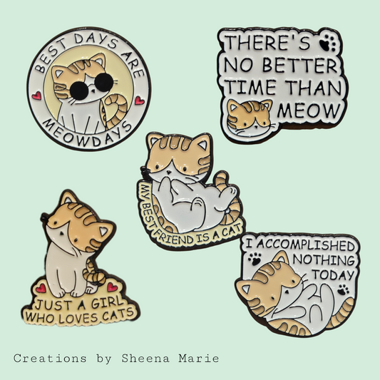 Cute Cat Lover Enamel Pins