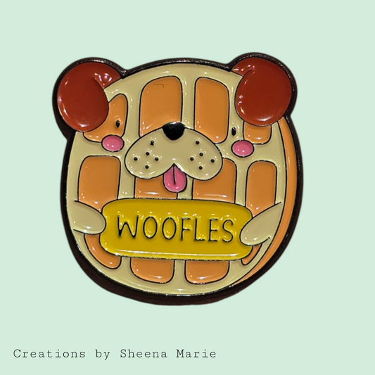 Woofles Dog Waffle Enamel Pin