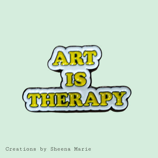 Art is Therapy Enamel Pin