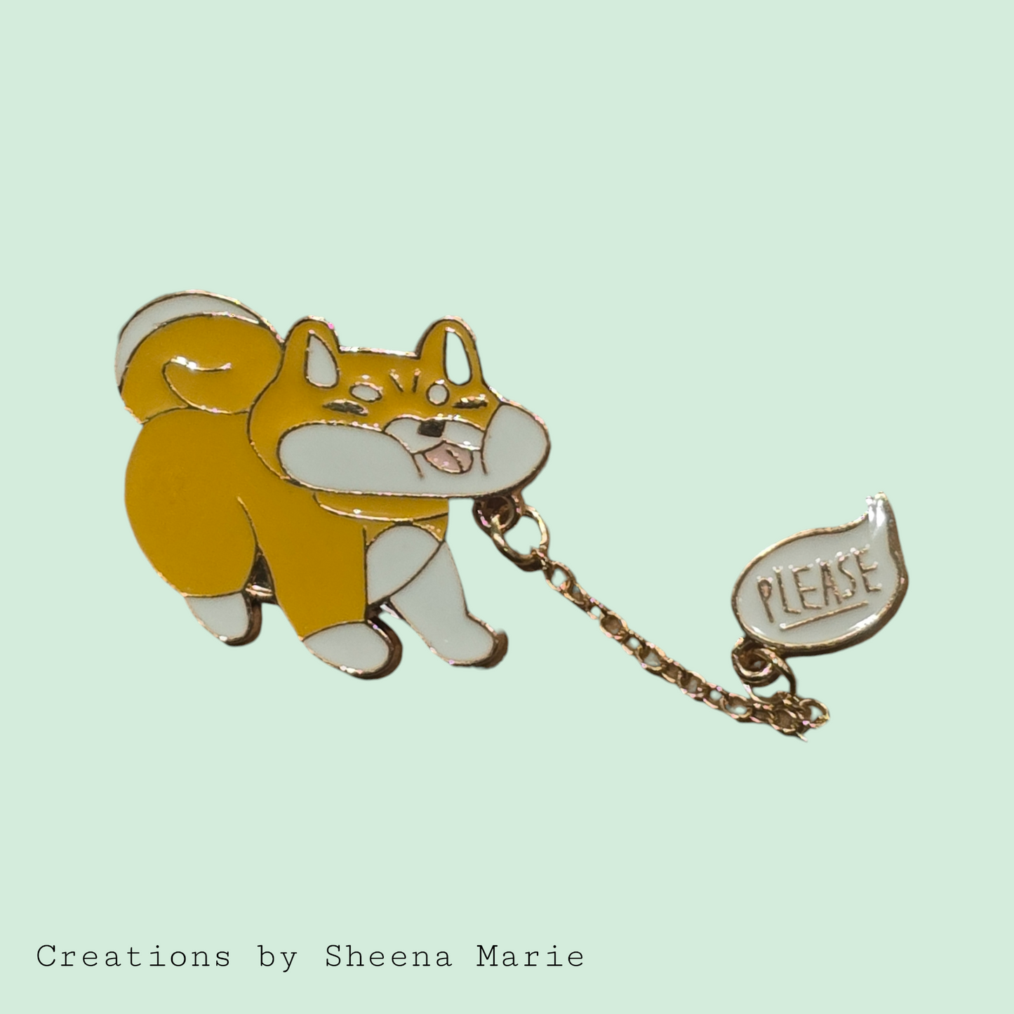 Puppy Being Pulled on Lease  Enamel Pin