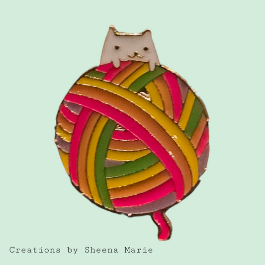 Yarn Ball Cat Enamel Pin