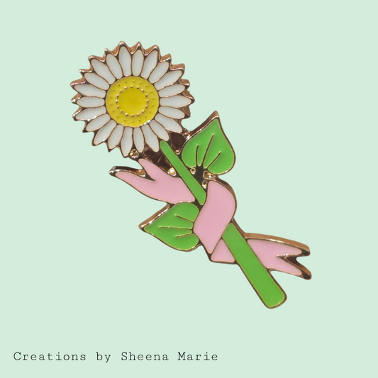 Flower Wrapped in Ribbon Enamel Pin