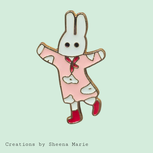 Bunny in Pajamas Enamel Pin