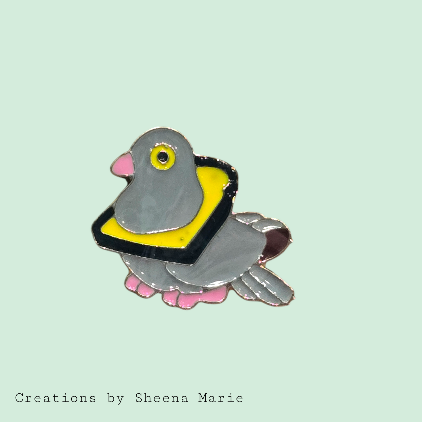 That Pigeon Has His Head in Bread Enamel Pin