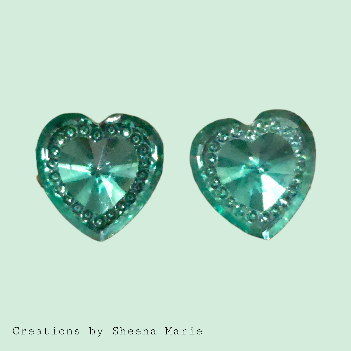 Heart Rhinestone Embellishment Stud Earrings