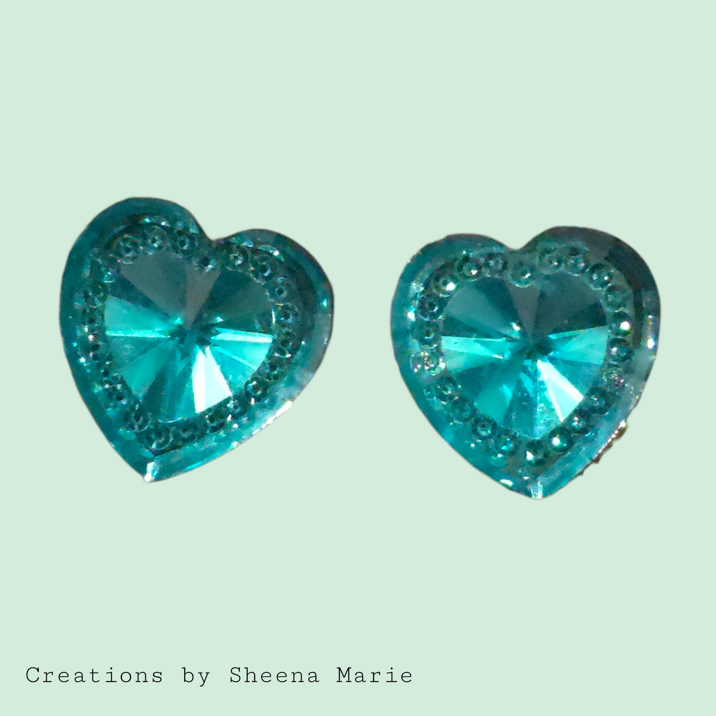 Heart Rhinestone Embellishment Stud Earrings