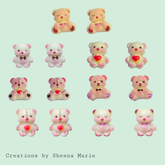 Tiny Teddy Bear Stud Earrings