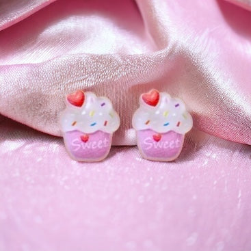 Ice Cream and Cupcakes Stud Earrings