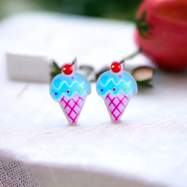 Ice Cream and Cupcakes Stud Earrings