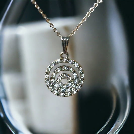 Circular Swirl Blingy Necklace