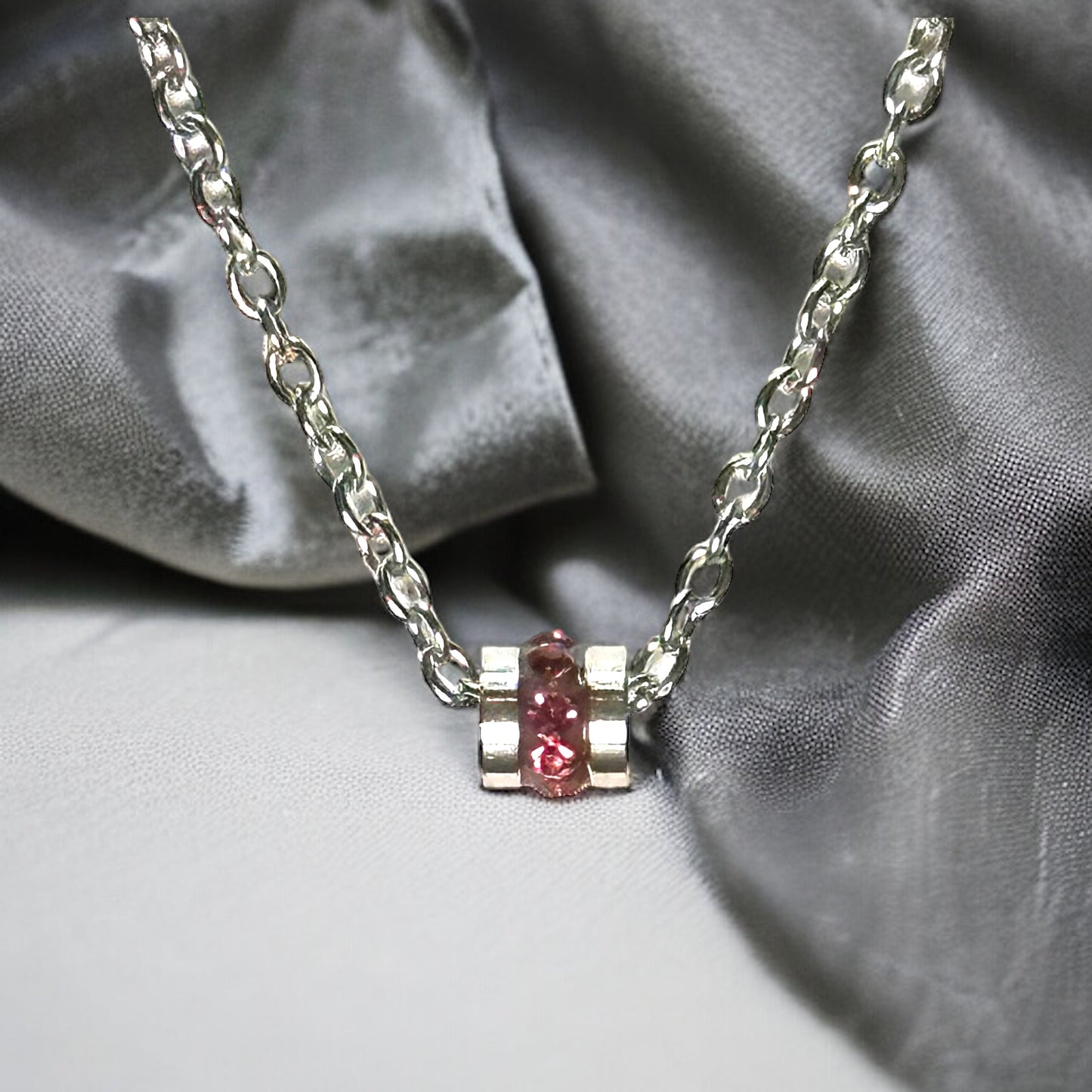 Rhinestone Bead Charm Necklace