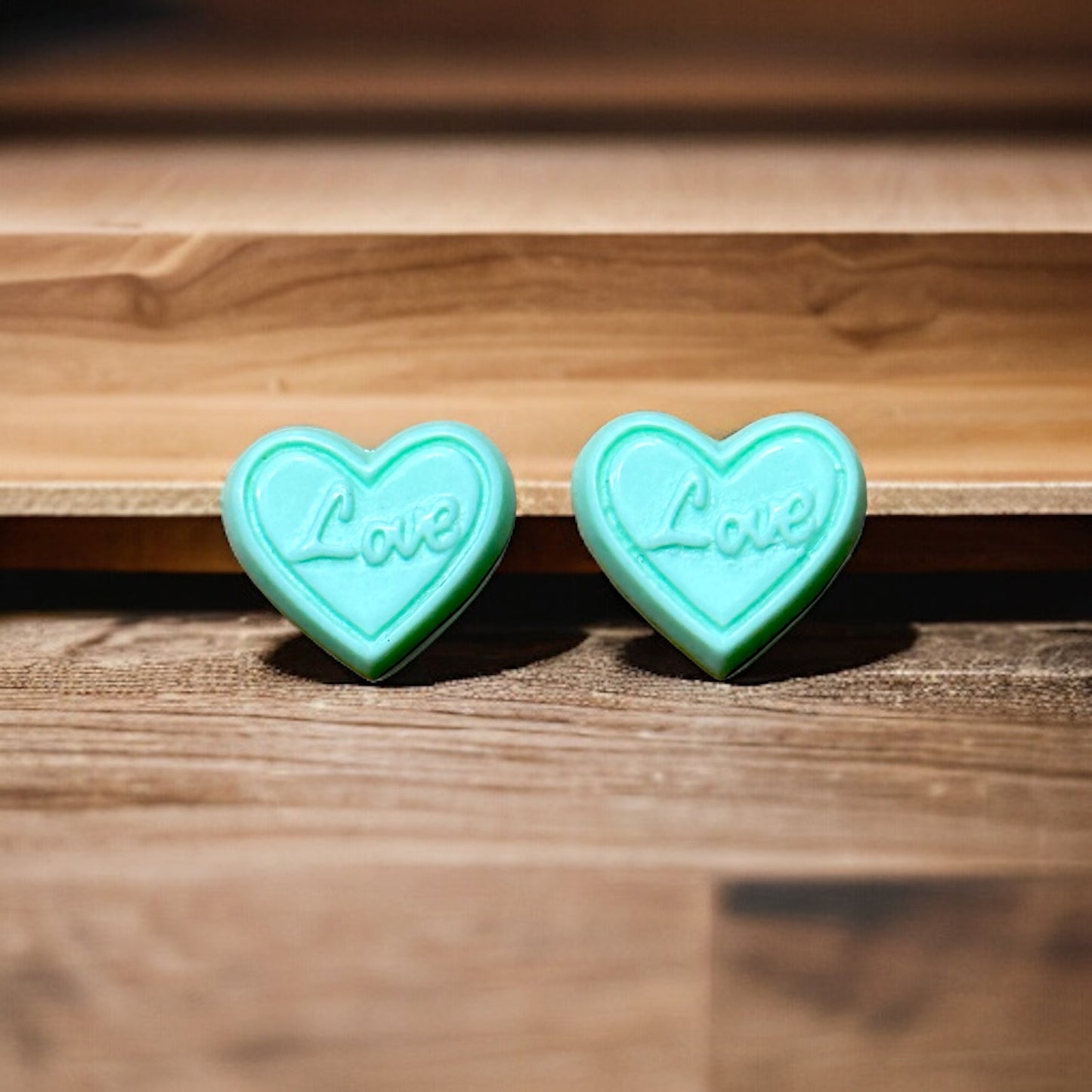 Chocolate Heart Love Embellishment Stud Earrings