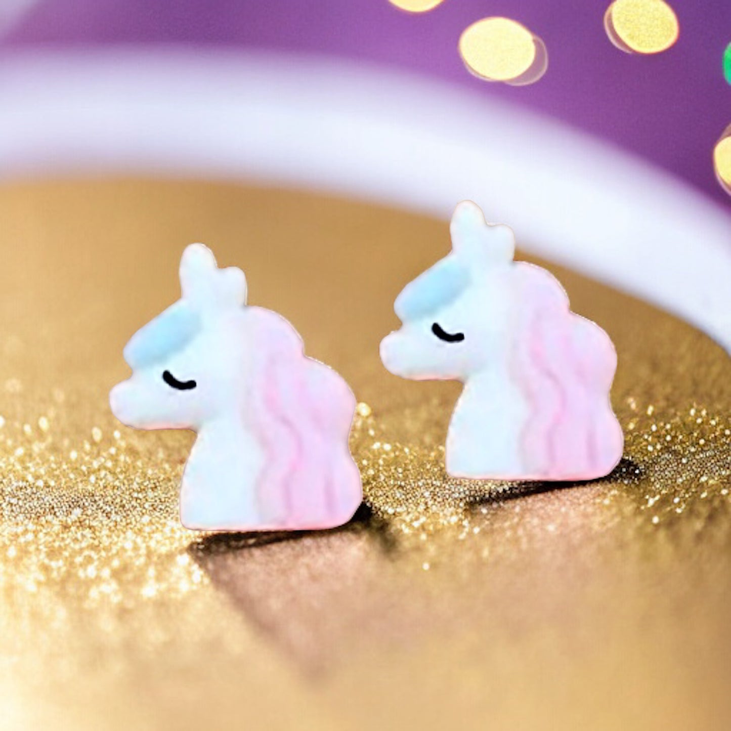 Cartoon Unicorn Embellishment Stud Earrings