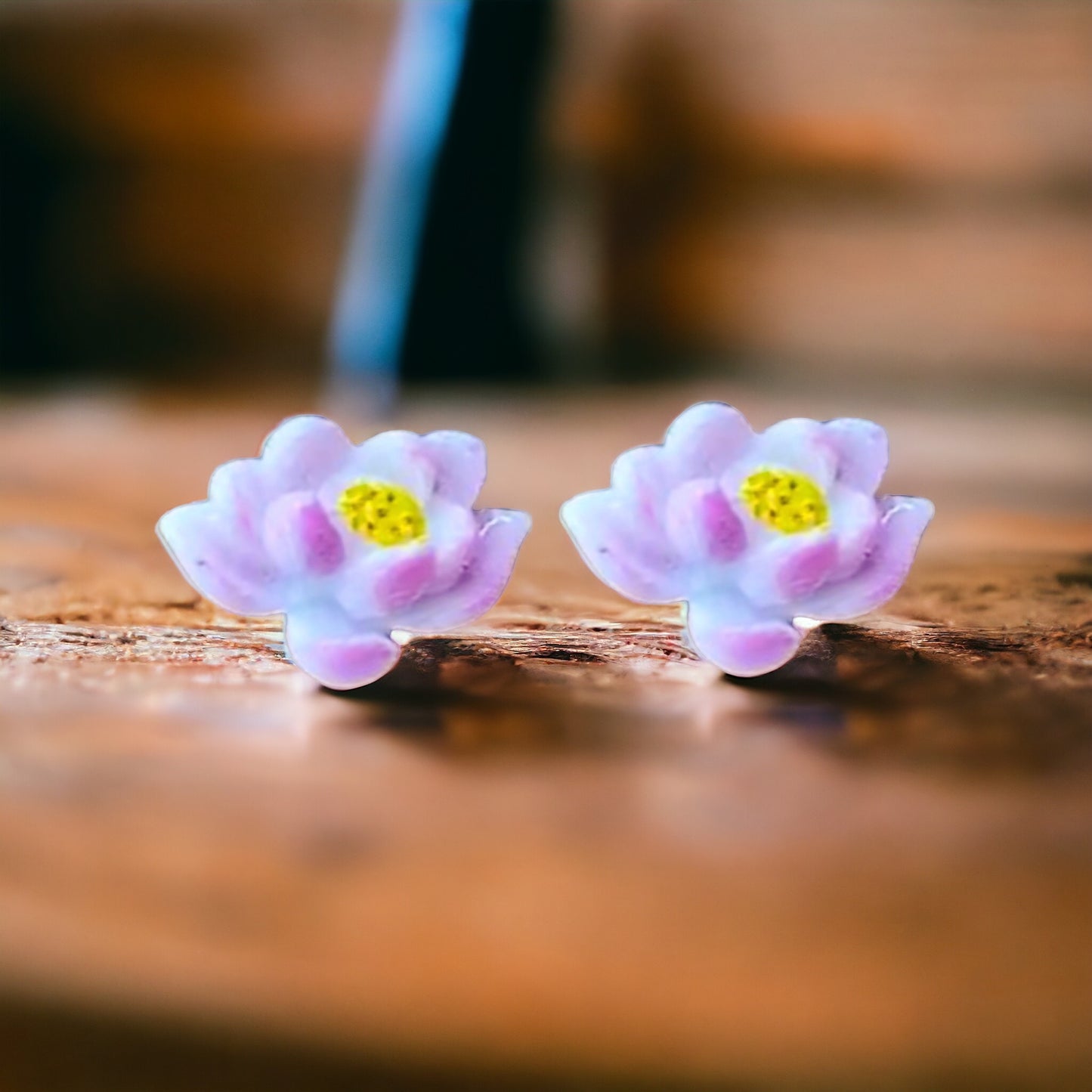 Lotus Embellishment Stud Earrings