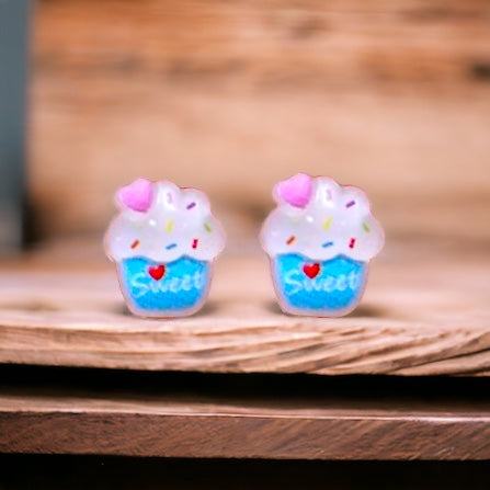 Ice Cream and Cupcakes Stud Earrings