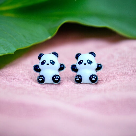 Panda Embellishment Stud Earrings