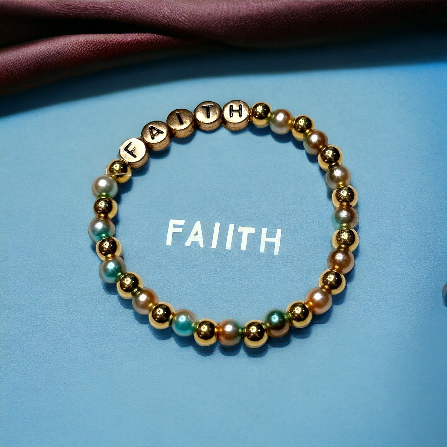 “Faith” Beaded Stretch Bracelet
