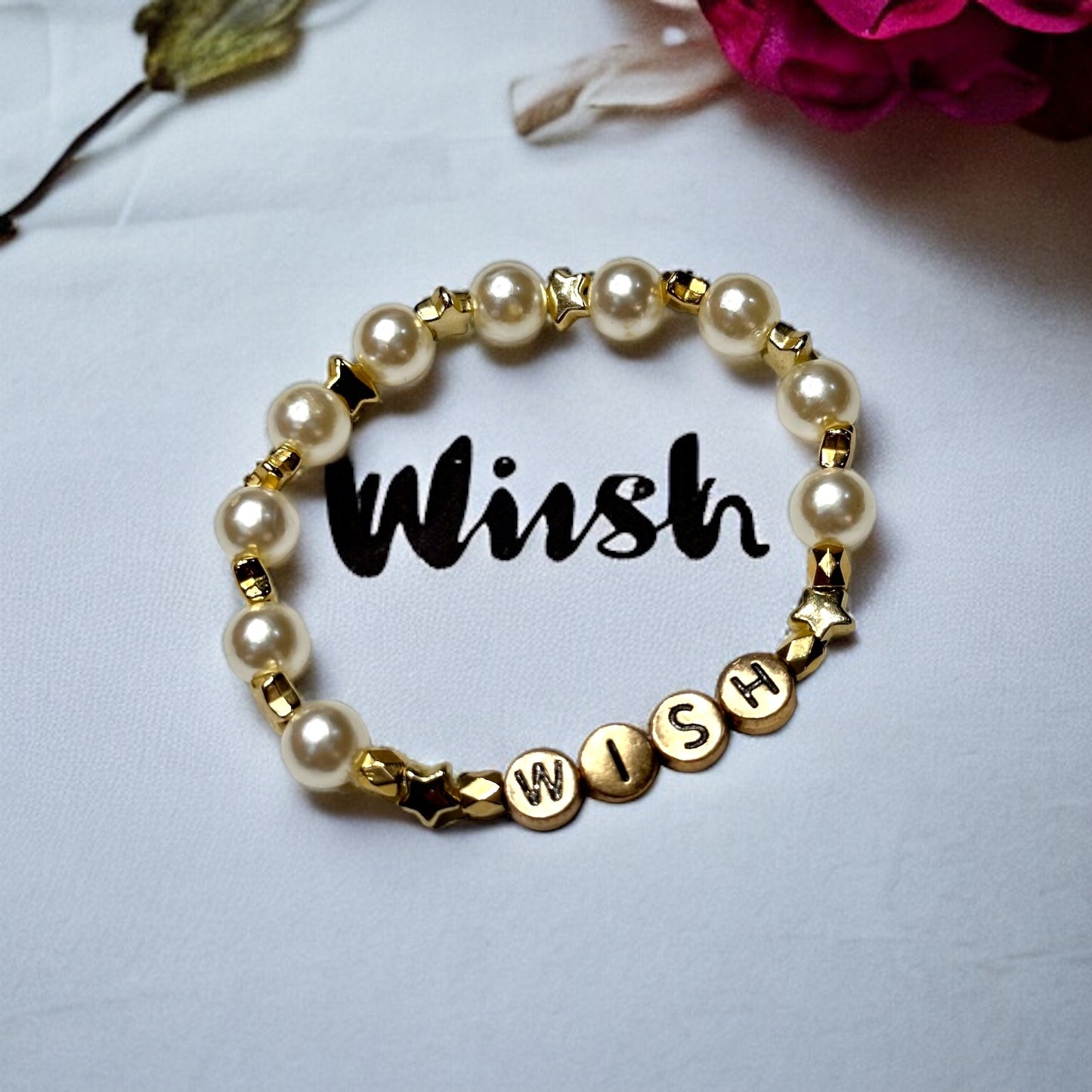 “Wish” Beaded Stretch Bracelet