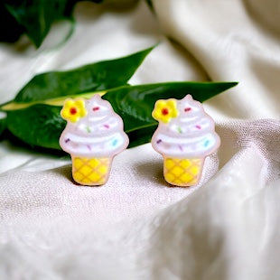 Ice Cream and Cupcakes Stud Earrings