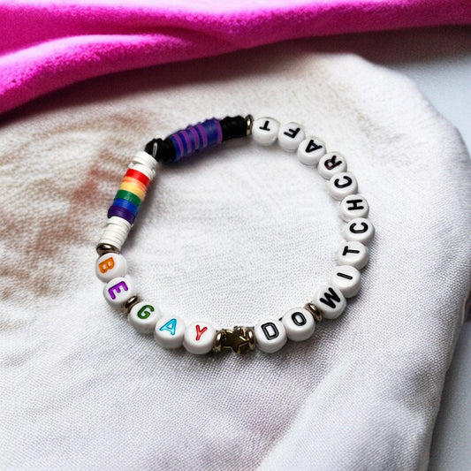 “Be Gay, Do Witchcraft” Clay Beaded Stretch Bracelet