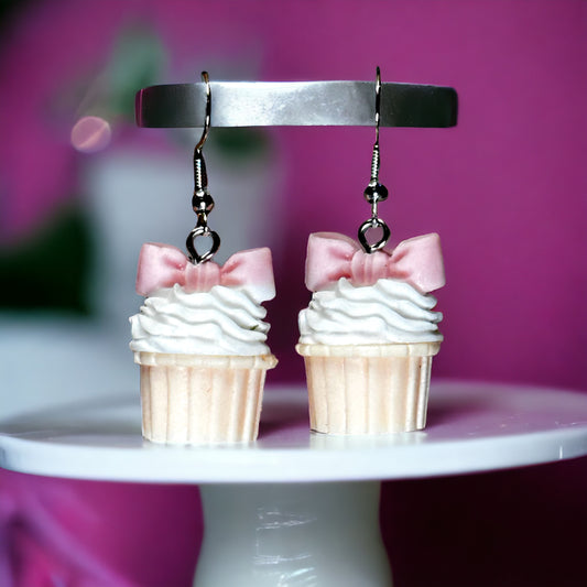 Cute 3D Cupcake Resin Charm Dangle Earrings